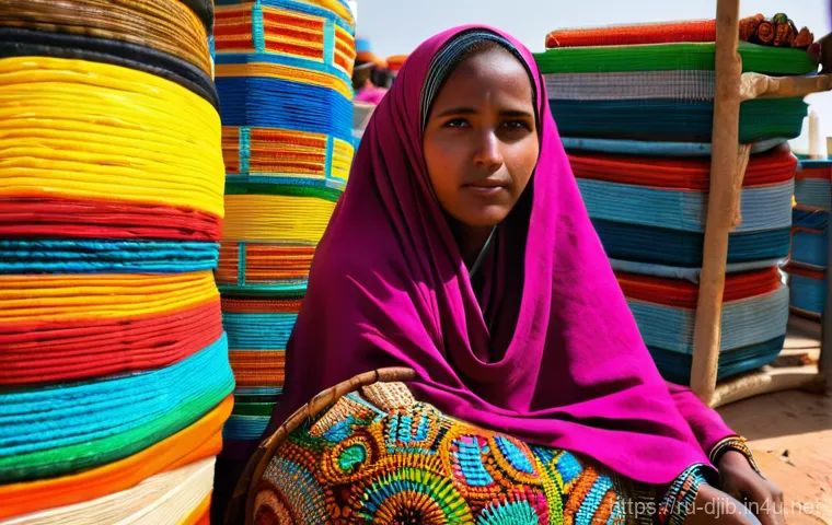 지부티의 수공예품 - Prompt 1: The Weaver's Artistry in a Djiboutian Market**