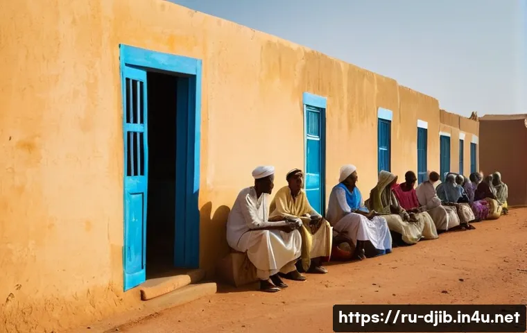 지부티 열대 사막 기후 - **Prompt:** A serene scene capturing the daily rhythm of life in a Djiboutian village during midday....