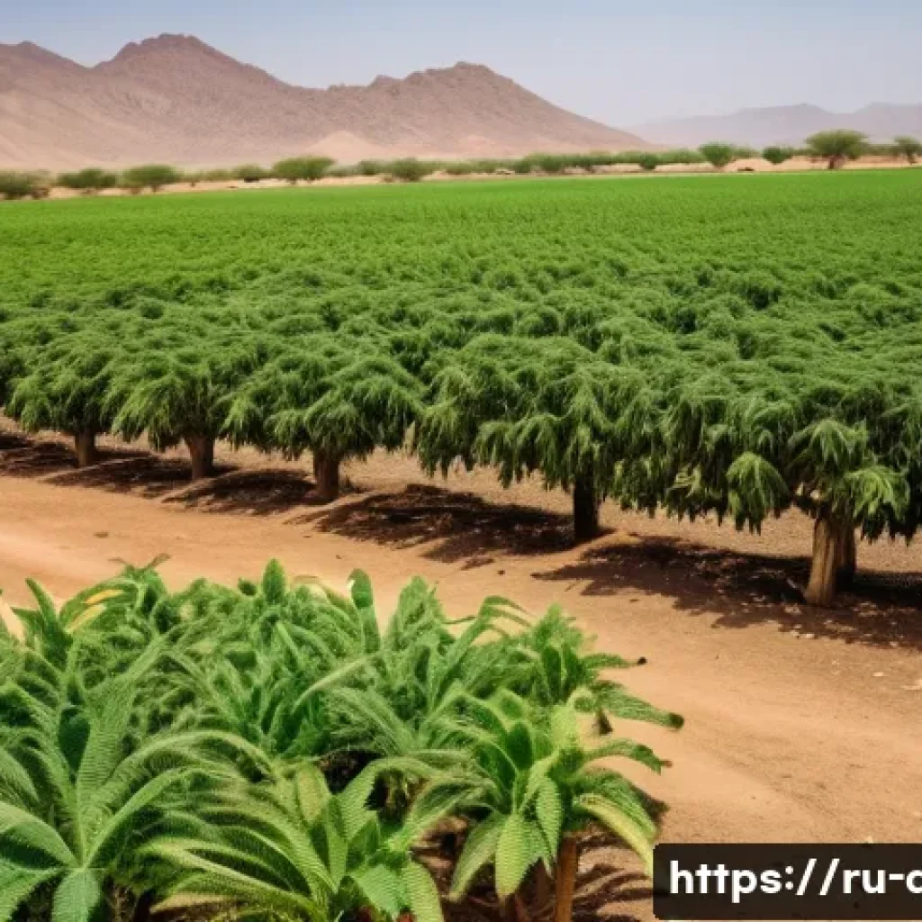 지부티의 주요 기후 구역 - A detailed scene of a small oasis farm in Djibouti’s arid landscape during extreme heat, showcasing ...
