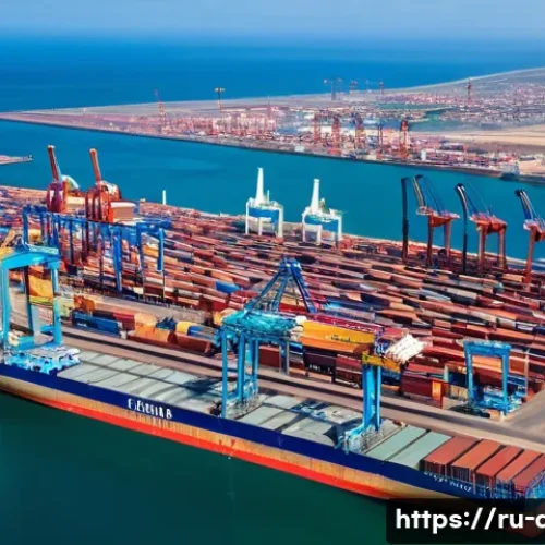 Home 33 지부티와 에티오피아 경제 관계 - A detailed aerial view of the Port of Djibouti bustling with activity under a bright sunny sky. Mode...